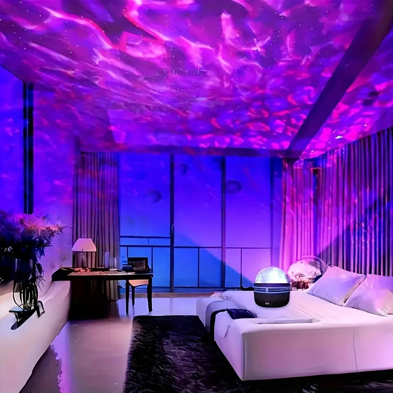 *LED Starry Galaxy Ocean Wave Projector - RGB Smart Remote Control Lamp for Home Decor