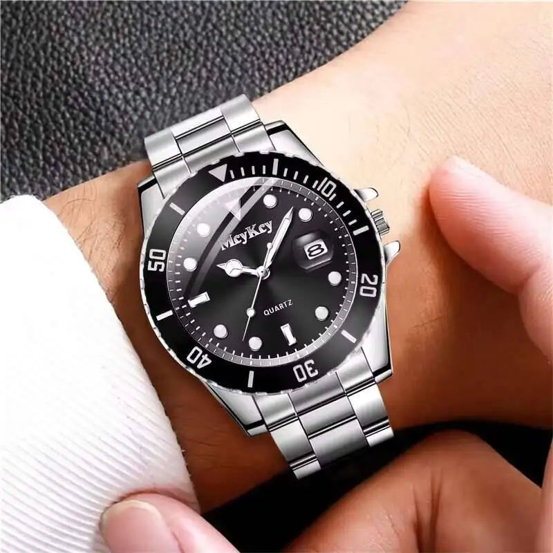 TitanLux™ Men’s Business Quartz Watch – Luxury Large Dial Calendar Watch