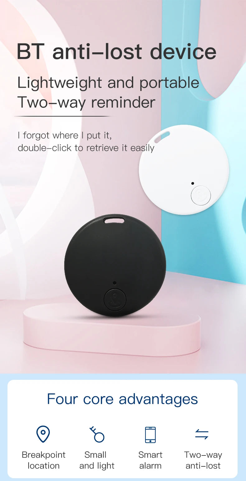 Mini Bluetooth GPS Smart Tracker – Anti-Lost Keychain & Wallet Locator with Mobile App