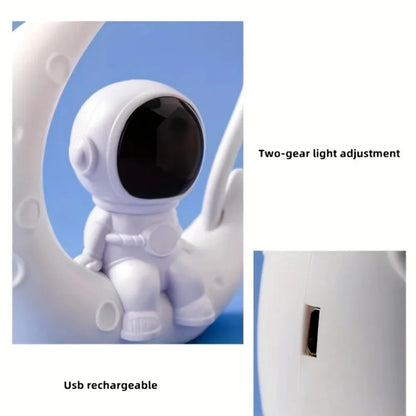 Creative Moon Astronaut Nightlight - LED Desk Lamp for Bedroom Decor