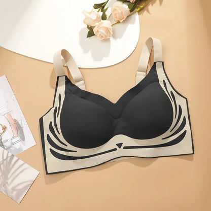 Plus Size Super Gather Push-Up Bra – Seamless Soft Support Full Cup Comfort Bra (Wire-Free)