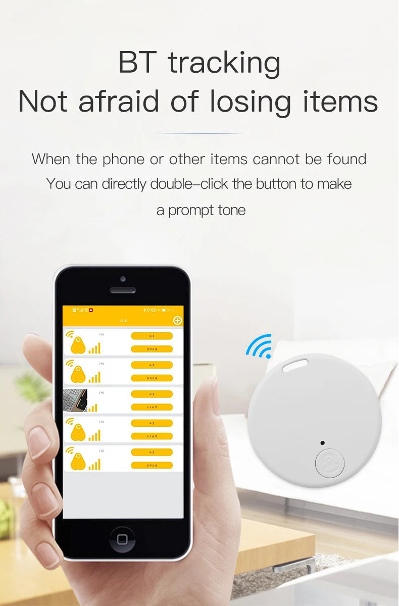 Mini Bluetooth GPS Smart Tracker – Anti-Lost Keychain & Wallet Locator with Mobile App