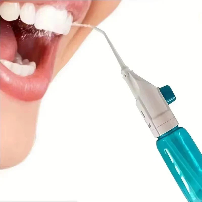 Portable High Pressure Oral Irrigator — Manual Water Dental Flosser for Teeth Cleaning