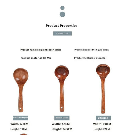 1pc Non-Stick Wooden Cooking Spoon,Daily Solid Anti-scalding Soup Ladle For Kitchen