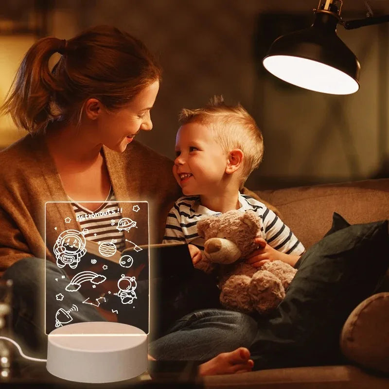 GlowSketch™ Erasable USB Drawing Board & LED Night Light — Creative Lamp for Children’s Bedrooms