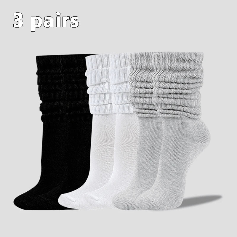 SoftStack™ Pile-Up Cotton Socks (3 Pairs) – Breathable Mid-Length Comfort
