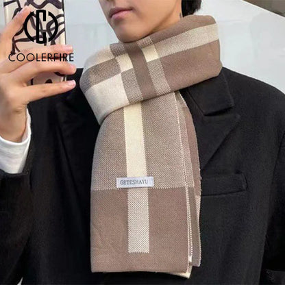 Winter Men Scarf Keep Warm Scarf Casual Fashion Brand Designers Knit Neckerchief Patchwork Copy Cashmere Scarf Shawl Wrap AC2228