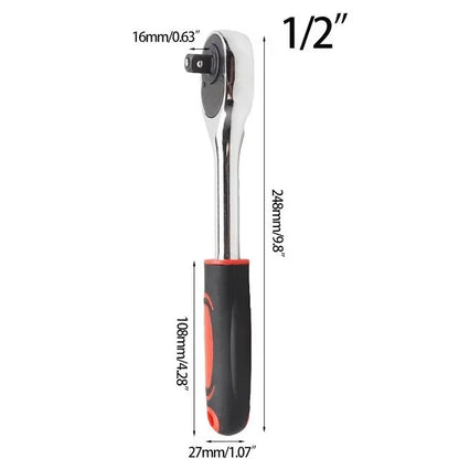 🔧 Universal Ratchet Wrench with Adjustable Socket Head (7–19mm / 11–32mm)