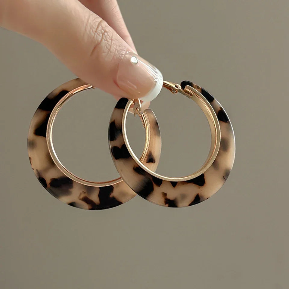 AquaTouch™ Leopard Print Big Hoop Earrings