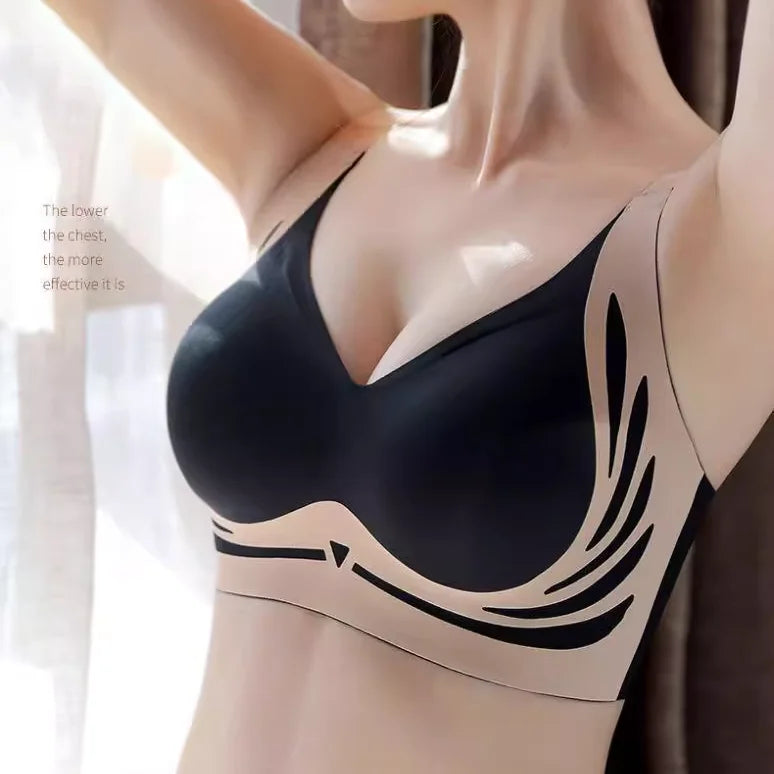 Plus Size Super Gather Push-Up Bra – Seamless Soft Support Full Cup Comfort Bra (Wire-Free)