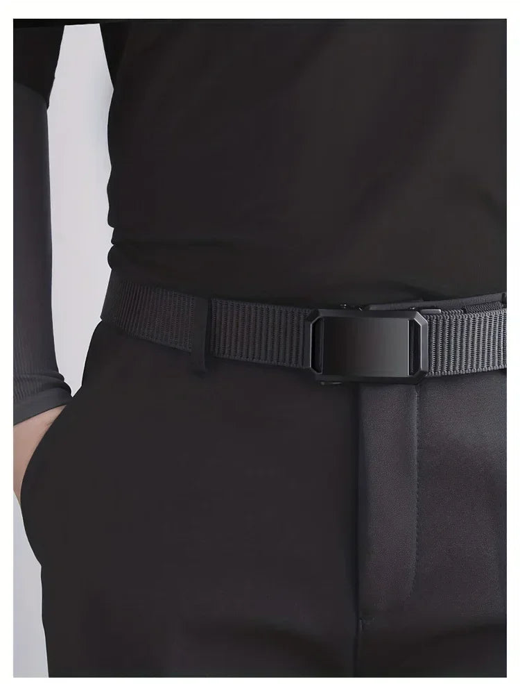 Jack Automatic Buckle Canvas Belt – Tactical Outdoor Workwear Belt for Men