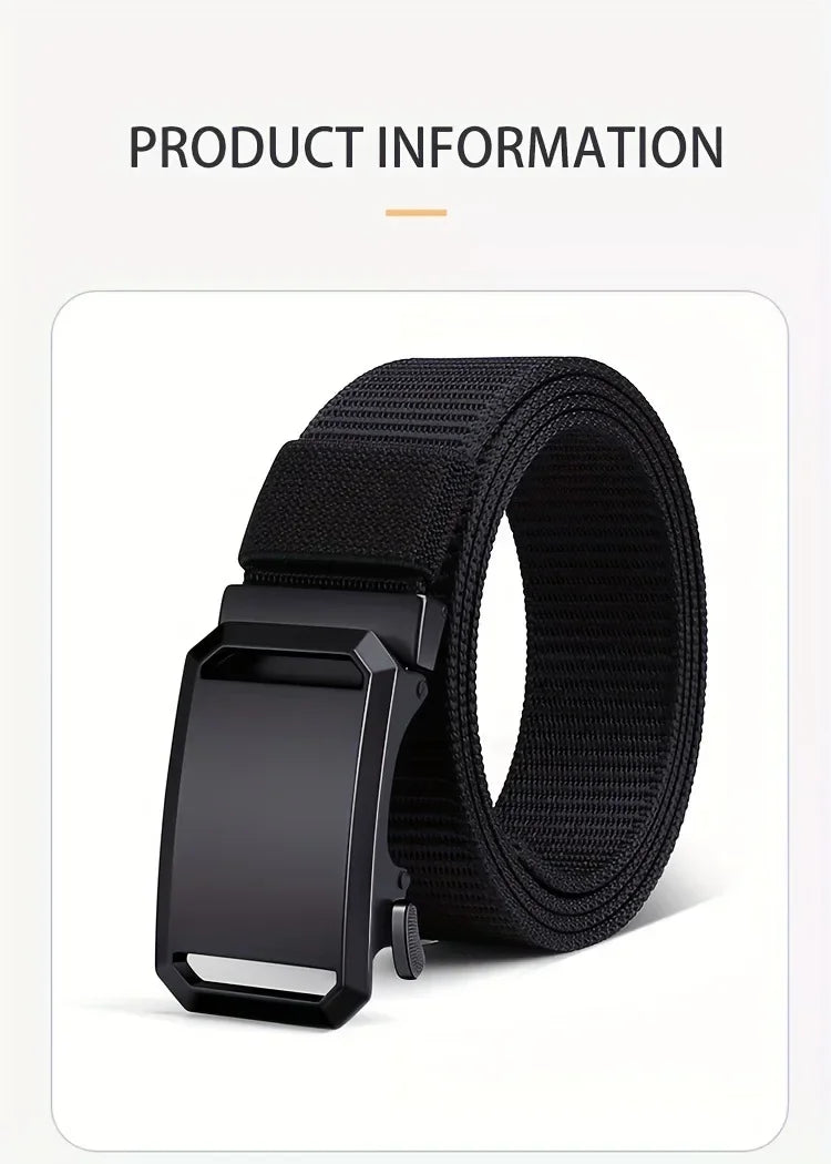 Jack Automatic Buckle Canvas Belt – Tactical Outdoor Workwear Belt for Men