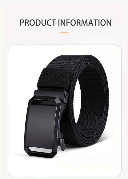 Jack Automatic Buckle Canvas Belt – Tactical Outdoor Workwear Belt for Men
