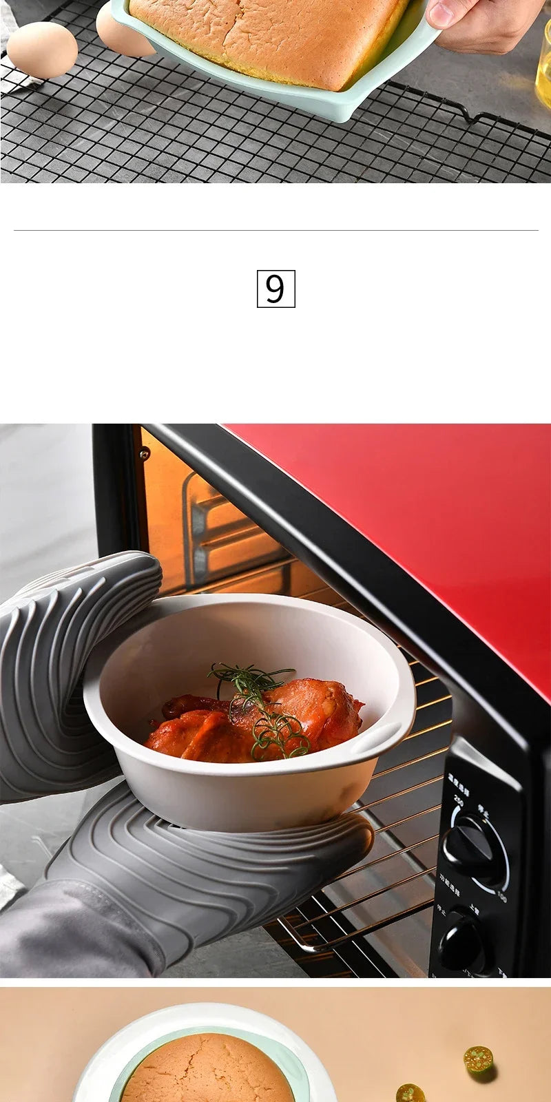 1/4Pcs Silicone Square Cake Plate Non-Stick Brownie Pot with Anti-Slip Handle Oven and Air Fryer Safe Perfect for Baking Cakes