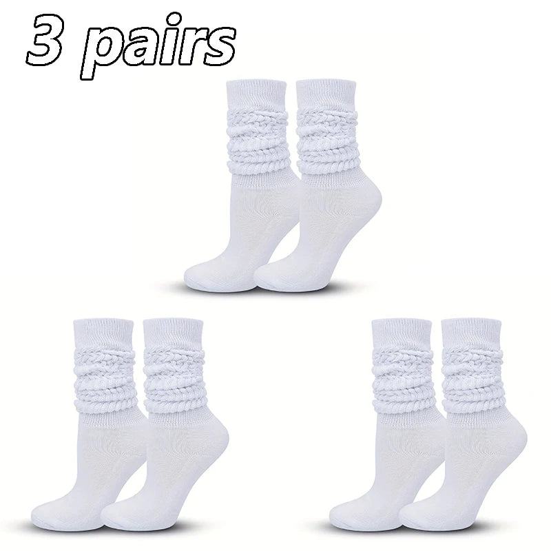 SoftStack™ Pile-Up Cotton Socks (3 Pairs) – Breathable Mid-Length Comfort