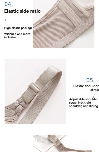 Front Buckle Push-Up Bra – Plus Size Seamless Comfort Bra with Adjustable Straps