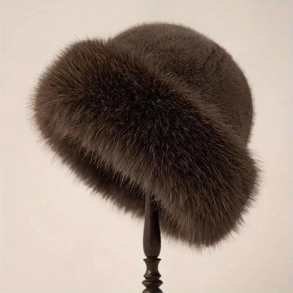 ArcticPlush™ Fluffy Fur Beanie Hat – Thick Warm Mongolian-Style Winter Cap