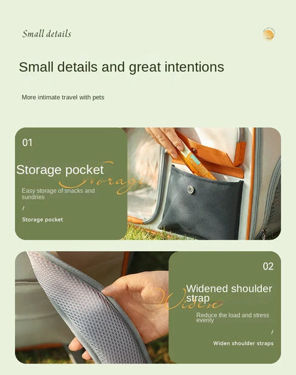 Portable Pet Trolley Travel Case with Capsule Window