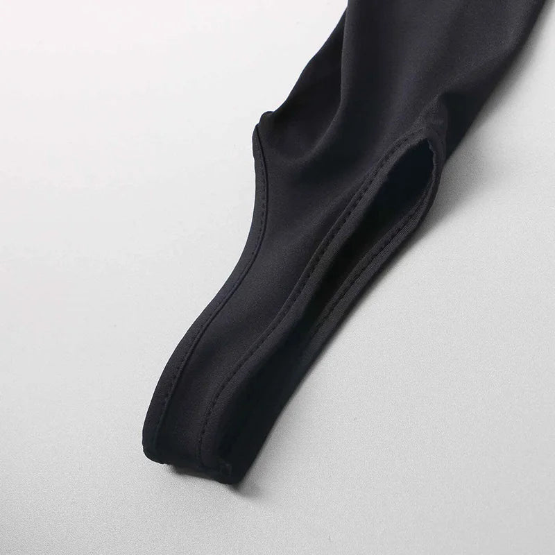 Y2K High-Waist Glitter Skinny Pants