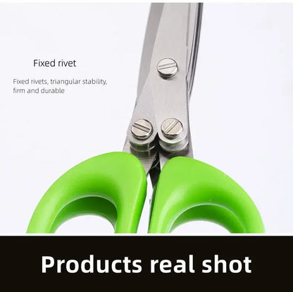 Multi-Layer Stainless Steel Kitchen Scissors – 3/5 Blade Herb & Vegetable Cutter
