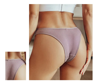 5Pcs/Set Women Cotton Brazilian Panties V Waist Female Underwear Comfortable Underwear Low Rise T-Back Bikini Girls Lingerie New