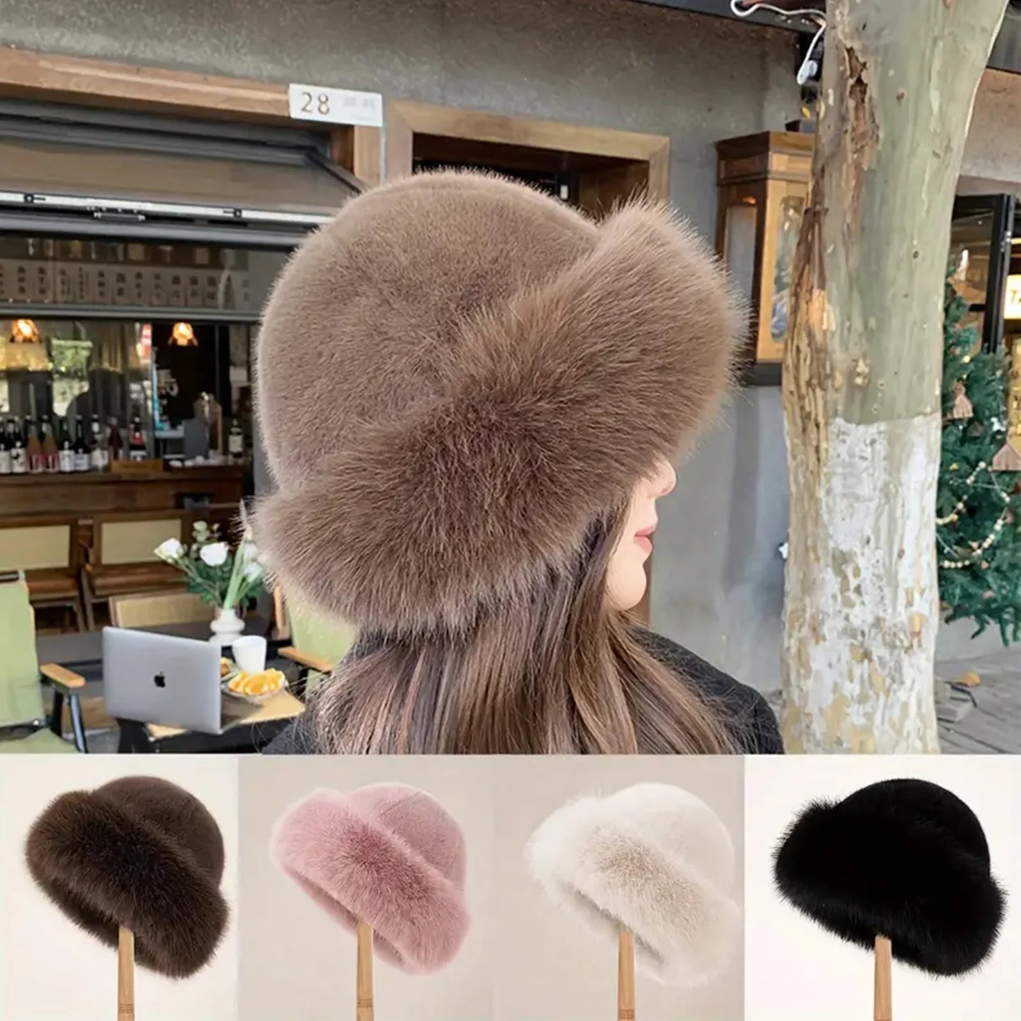 ArcticPlush™ Fluffy Fur Beanie Hat – Thick Warm Mongolian-Style Winter Cap
