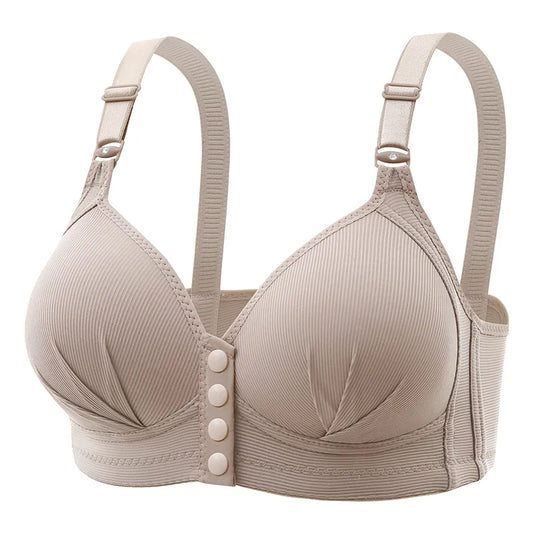 Front Buckle Push-Up Bra – Plus Size Seamless Comfort Bra with Adjustable Straps