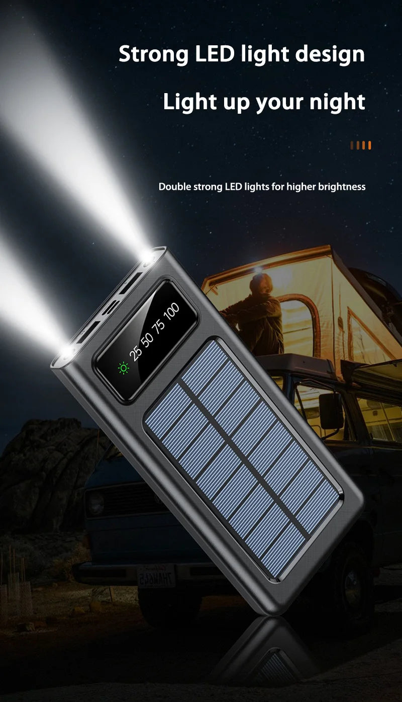 Solar Power Bank – High-Capacity Fast Charging Outdoor Portable Battery
