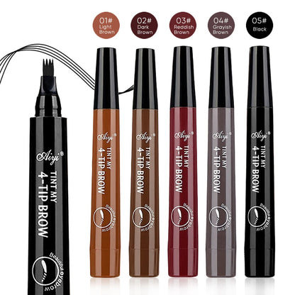 4-Tip Waterproof Eyebrow Pencil – Long-Lasting, Smudge-Proof & Natural Hair Stroke Effect