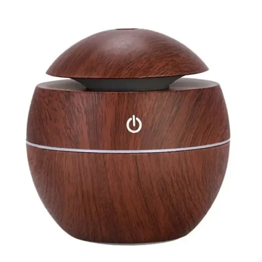 USB Ultrasonic Cool Mist Essential Oil Humidifier - Mini Wood Grain Design