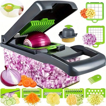 14-in-1 Multifunction Vegetable Chopper – Food Slicer & Dicer Set with Container