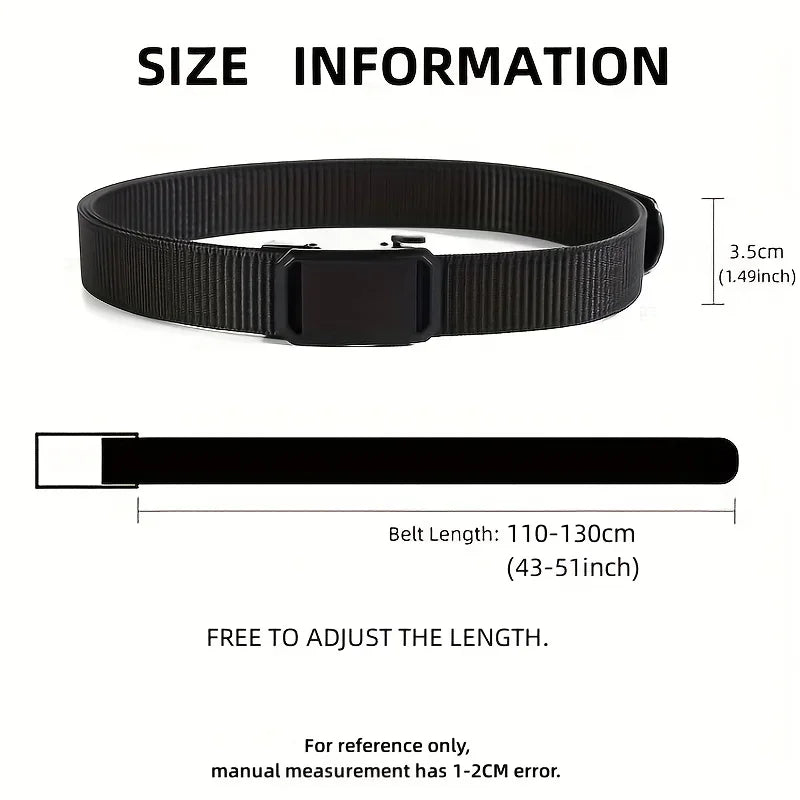 Jack Automatic Buckle Canvas Belt – Tactical Outdoor Workwear Belt for Men