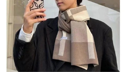 Winter Men Scarf Keep Warm Scarf Casual Fashion Brand Designers Knit Neckerchief Patchwork Copy Cashmere Scarf Shawl Wrap AC2228