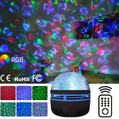 *LED Starry Galaxy Ocean Wave Projector - RGB Smart Remote Control Lamp for Home Decor