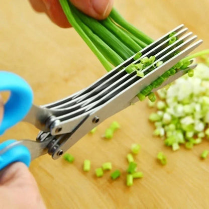 Multi-Layer Stainless Steel Kitchen Scissors – 3/5 Blade Herb & Vegetable Cutter