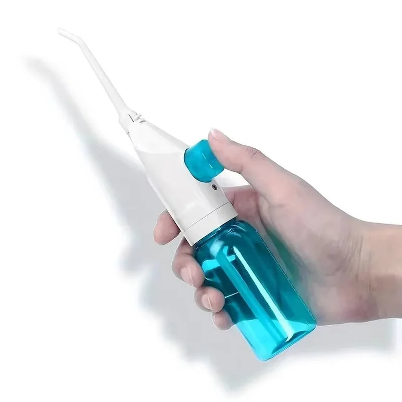 Portable High Pressure Oral Irrigator — Manual Water Dental Flosser for Teeth Cleaning