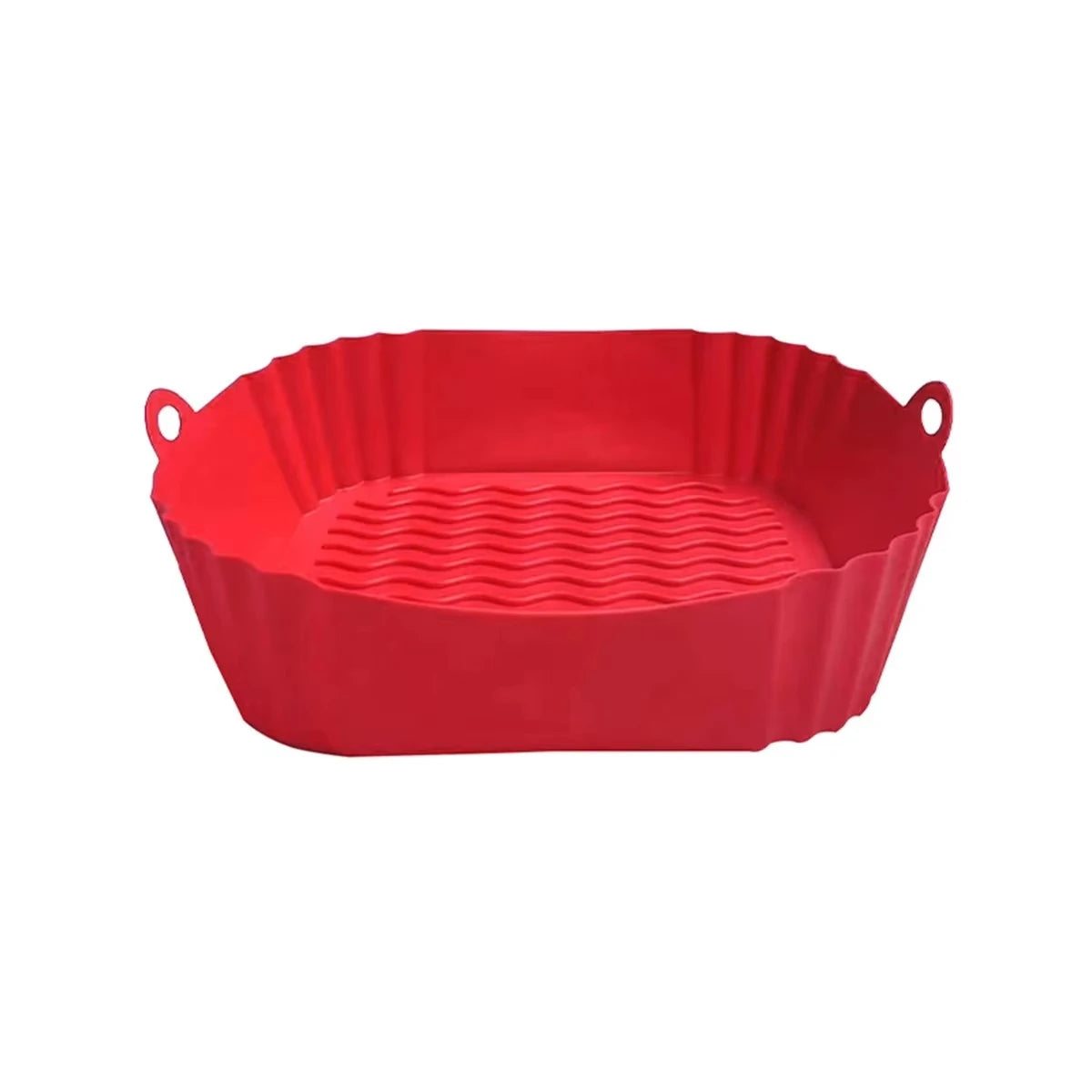 Silicone Air Fryer Pot Tray – Reusable Square Food-Safe Baking Basket for Oven, BBQ & Airfryer