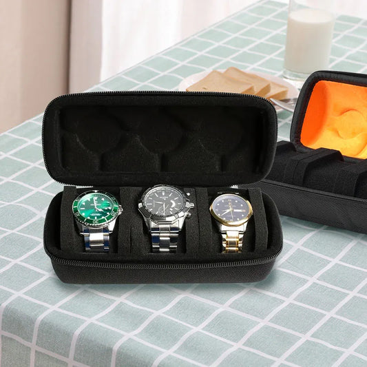 Travel Case for Watch with 3 Slots Rigid High-Quality Watch Storage Organizer Protective Box for Jewelry And Accessories