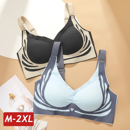 Plus Size Super Gather Push-Up Bra – Seamless Soft Support Full Cup Comfort Bra (Wire-Free)