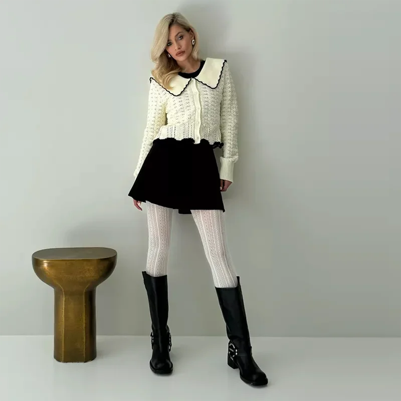 Kave 1 Pair Lolita Vintage Tights Women Fashion Hollow Out Pantyhose Sculpted Mesh Women Stockings For Dress 2025 Spring Legging