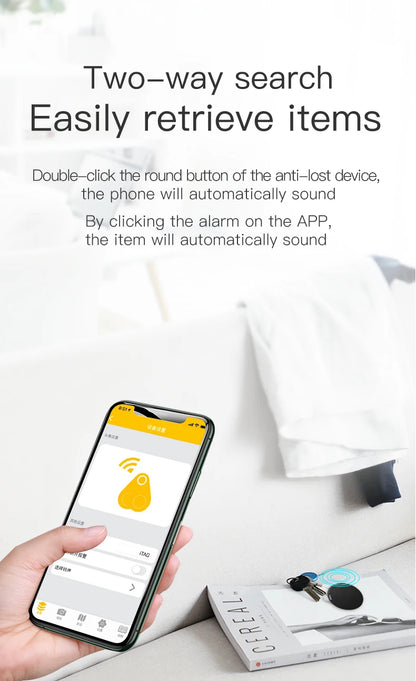 Mini Bluetooth GPS Smart Tracker – Anti-Lost Keychain & Wallet Locator with Mobile App