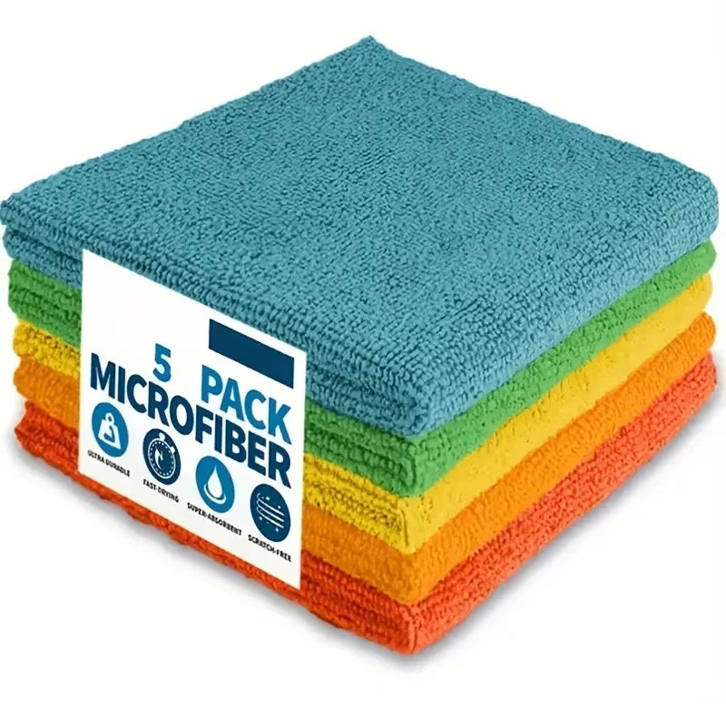 Microfiber Kitchen Towels Set – Ultra-Fine Absorbent Cleaning Cloths for Dishes & Surfaces (5/10/20 PCS)