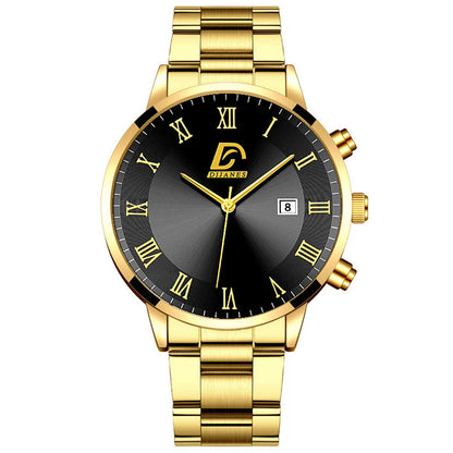 Fashion Mens Gold Watches Luxury Minimalist Quartz Wrist Watch Men Business Casual Calendar Watch Reloj Hombre