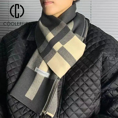 Winter Men Scarf Keep Warm Scarf Casual Fashion Brand Designers Knit Neckerchief Patchwork Copy Cashmere Scarf Shawl Wrap AC2228