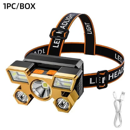 Rechargeable LED Headlamp – Powerful Head Flashlight for Camping, Hiking, Fishing & Outdoor Adventures