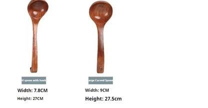 1pc Non-Stick Wooden Cooking Spoon,Daily Solid Anti-scalding Soup Ladle For Kitchen