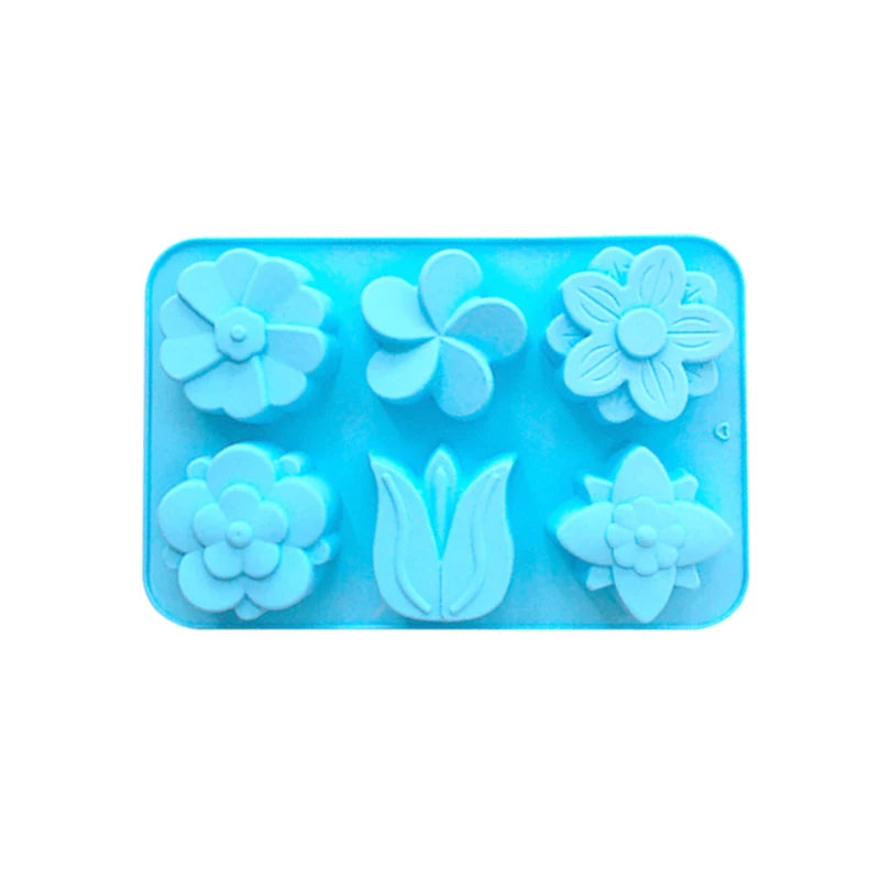 6-Cavity Rose Flower Silicone Mold – Heart Shape DIY Soap, Candle, Cake & Chocolate Mold