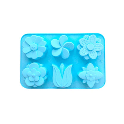 6-Cavity Rose Flower Silicone Mold – Heart Shape DIY Soap, Candle, Cake & Chocolate Mold