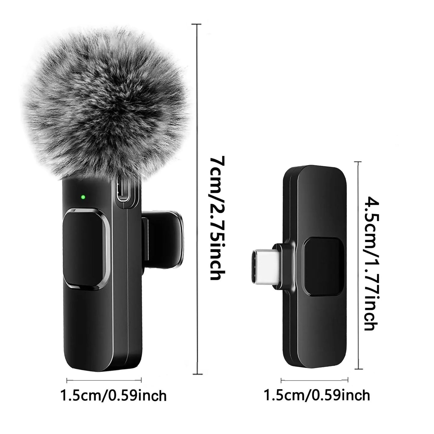 ClearWave™ Wireless Lavalier Microphone – Mini Clip-On Mic for iPhone, Android & Laptop (Plug & Play)