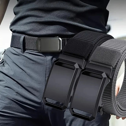 Jack Automatic Buckle Canvas Belt – Tactical Outdoor Workwear Belt for Men